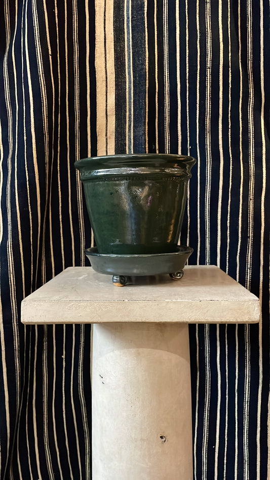 Green/Black Faaborg Pot | Handmade Erik Bendtsen Ceramics