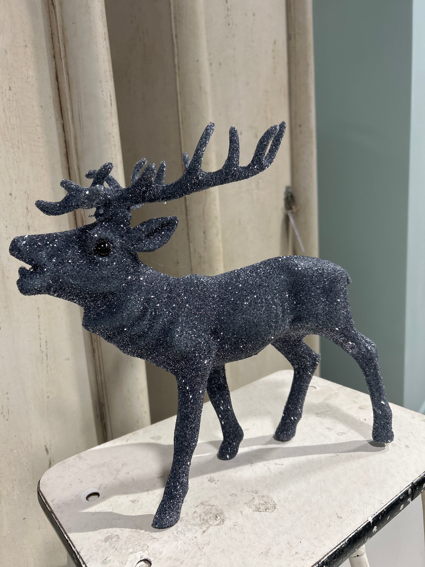 Gunmetal Silver Beaded Grand Reindeer | Ino Schaller