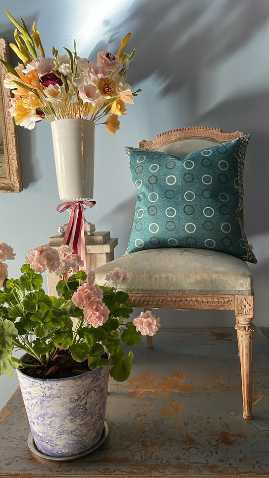 Indigo Circles Cushion  - John Derian