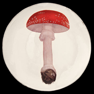 Agaric Fausse Oronge Umbrella Dinner Plate, John Derian - Astier de Villatte: Exclusive Pre-Order Item