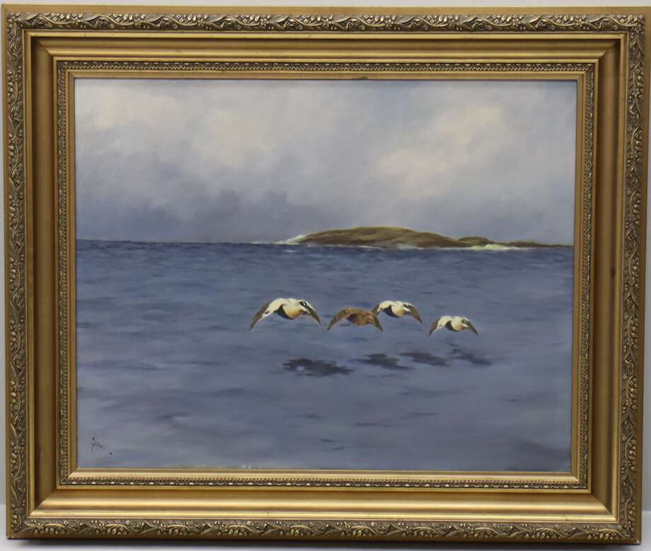 Anshelm Paulsson, Swedish, Painting of Birds Over Water