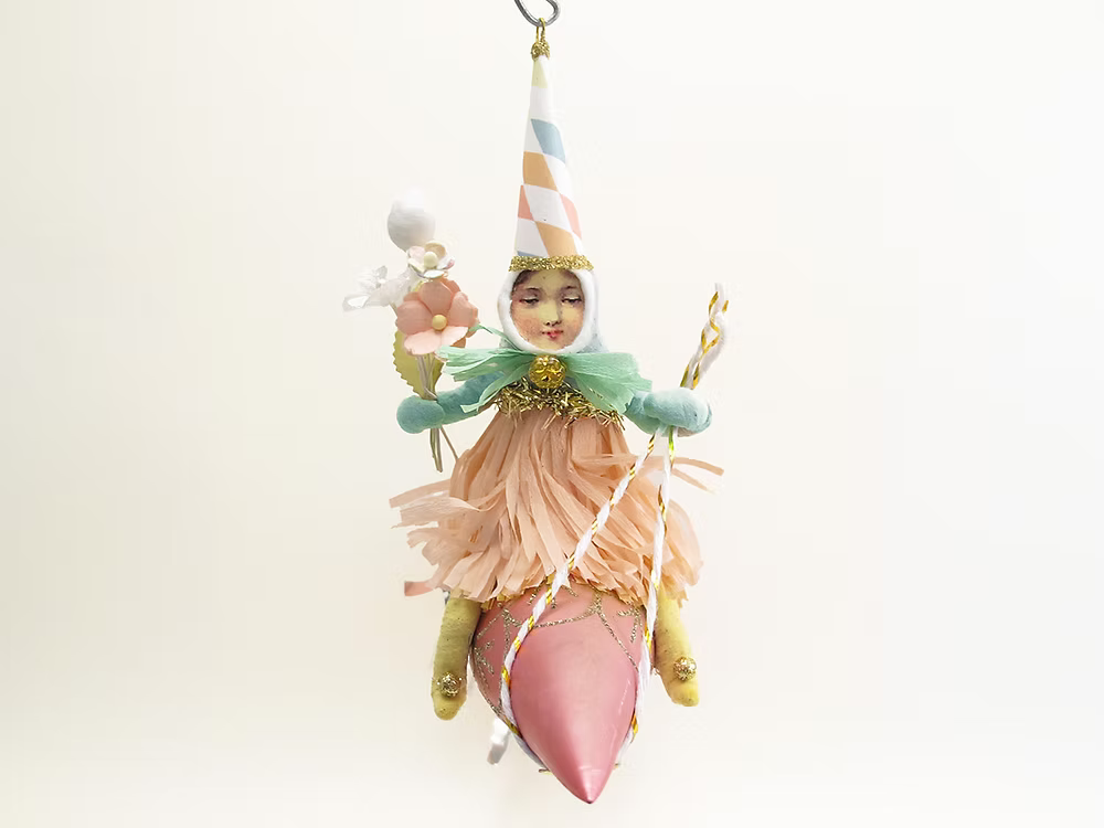 Assorted Rocket Girl Ornament | Vintage by Crystal Spun Cotton Ornament