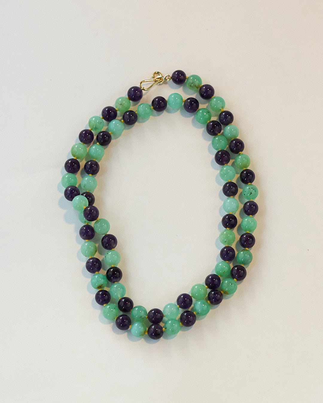 Chrysoprase & Amethyst Bead Necklace - Mikkel Brøgger
