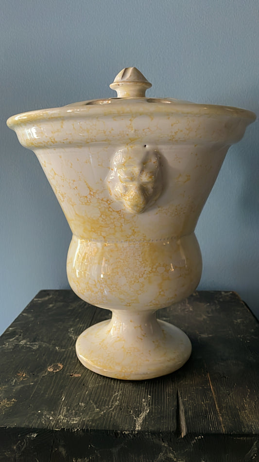Yellow Marbleized Lion Tulip Vase – Large | Handmade Erik Bendtsen Ceramics