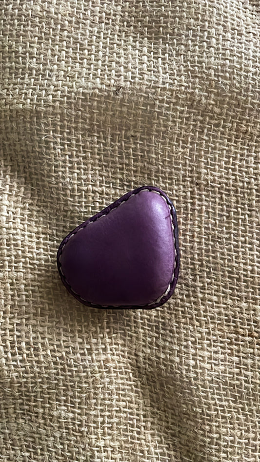 Small Leather Beach Pebble Paperweight #1