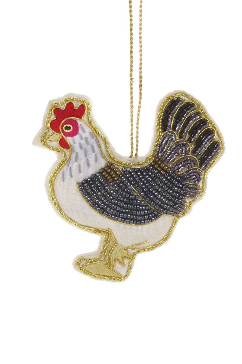 Beaded Hen Ornament