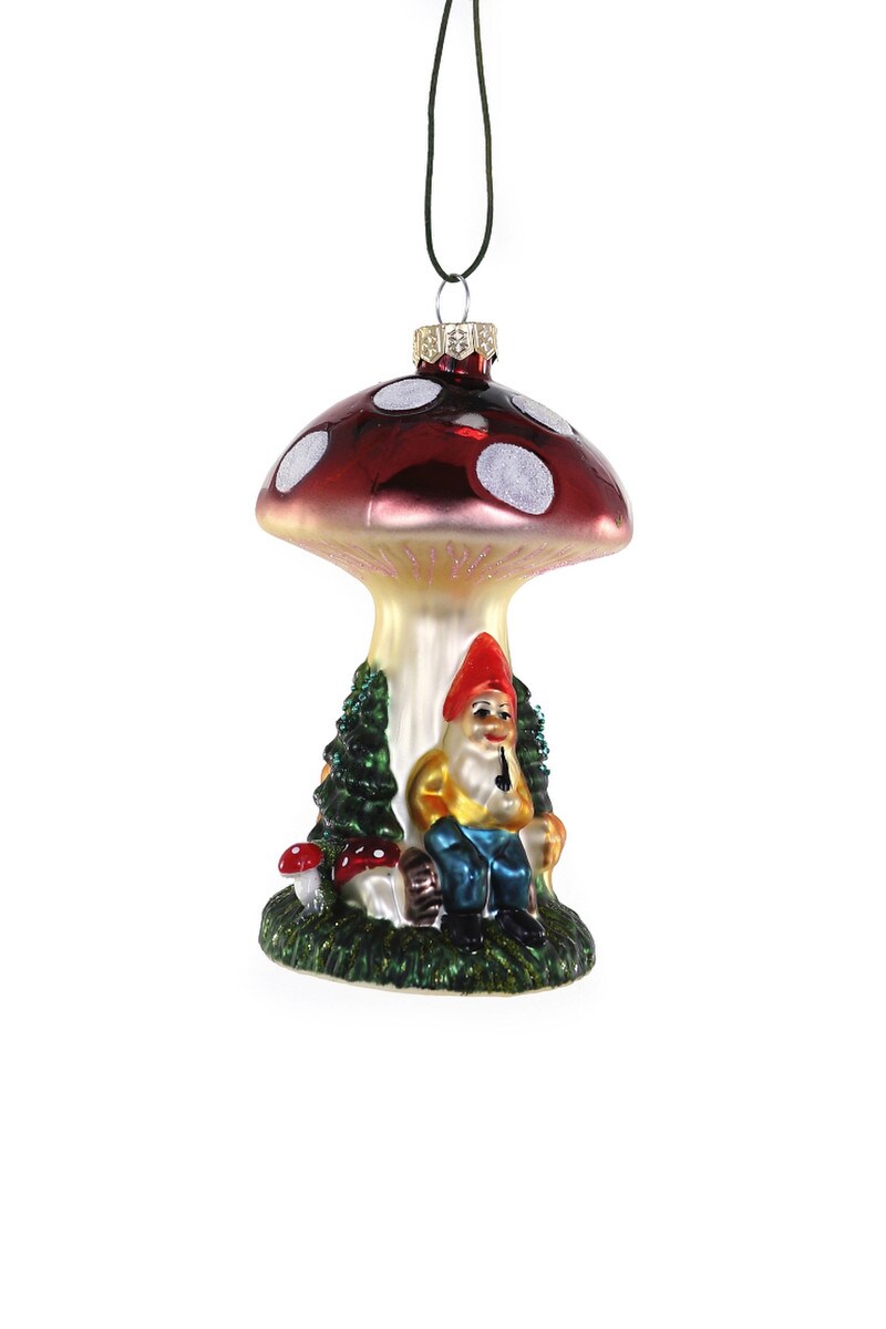 Black Forest Gnome Glass Ornament