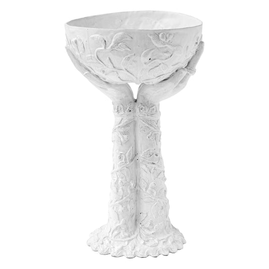 Joséphine Bowl on Stand with Hands | Astier de Villatte: Exclusive Pre-Order Item
