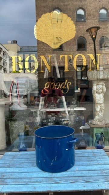 Vintage Enamel Bucket - Blue