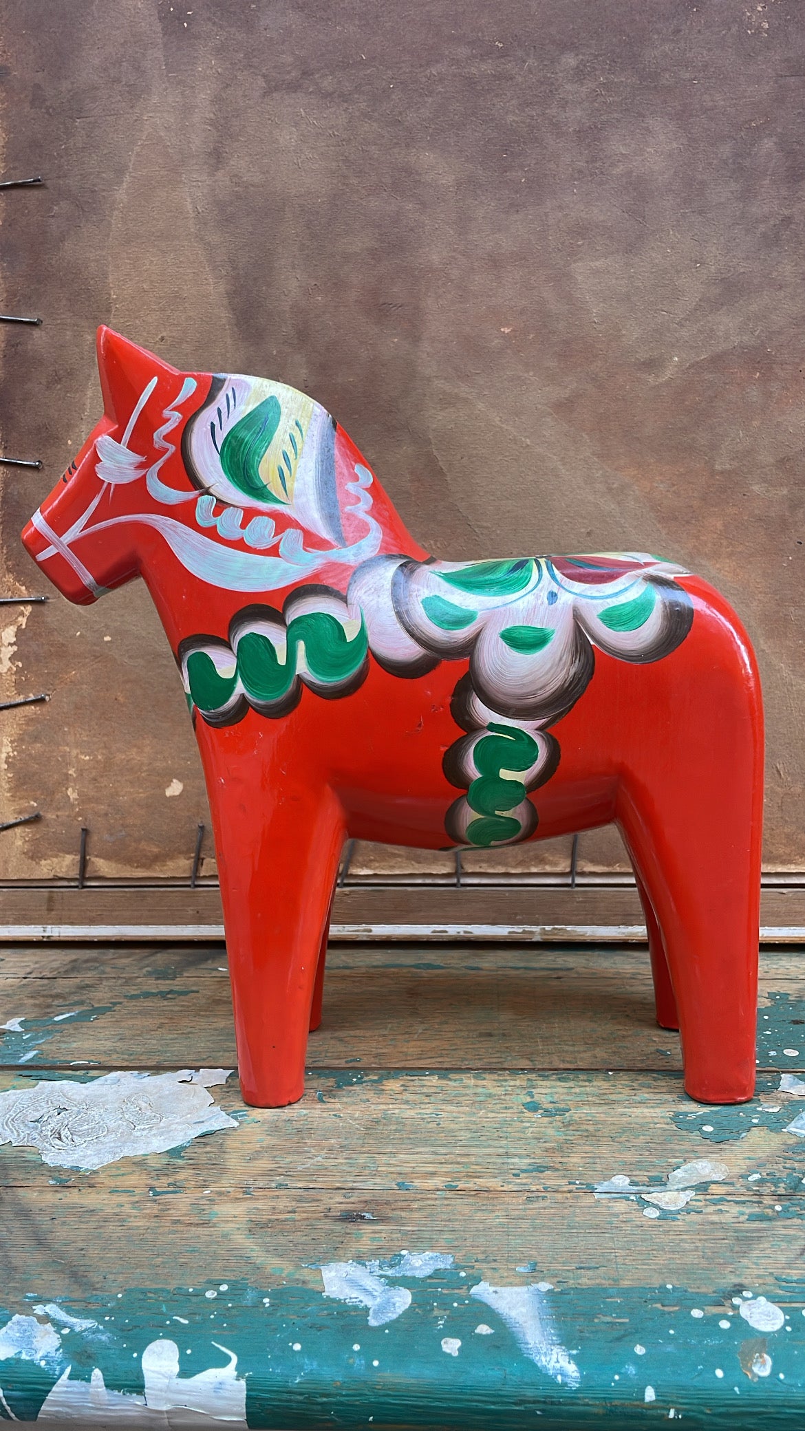 Antique Swedish Dala Horse, Hand-Painted