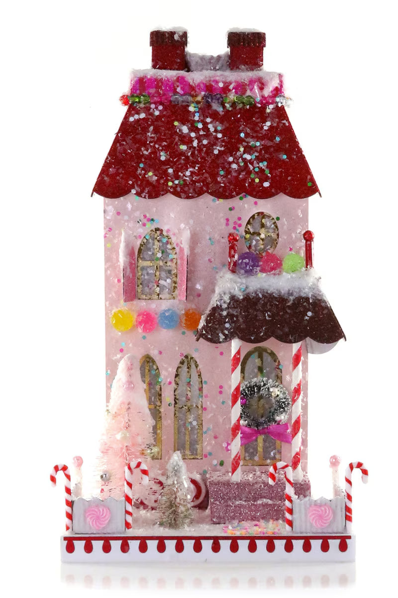 Candy Cane Manor Christmas House – Glittery Storybook Holiday Décor