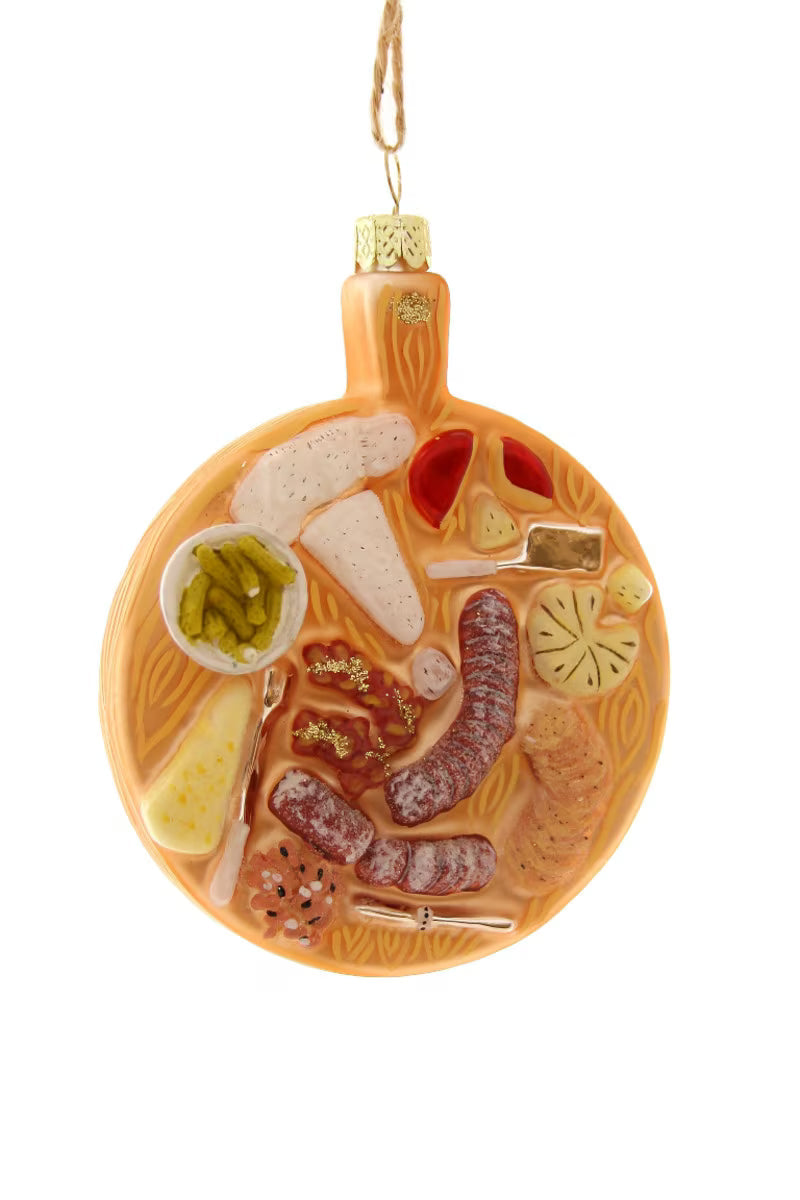 Charcuterie Board Glass Christmas Ornament
