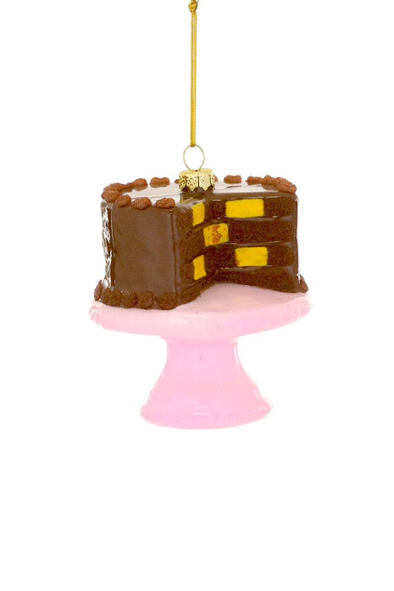 Checkered Cake Glass Ornament