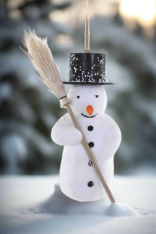 Cotton Snowman | Christmas Ornament