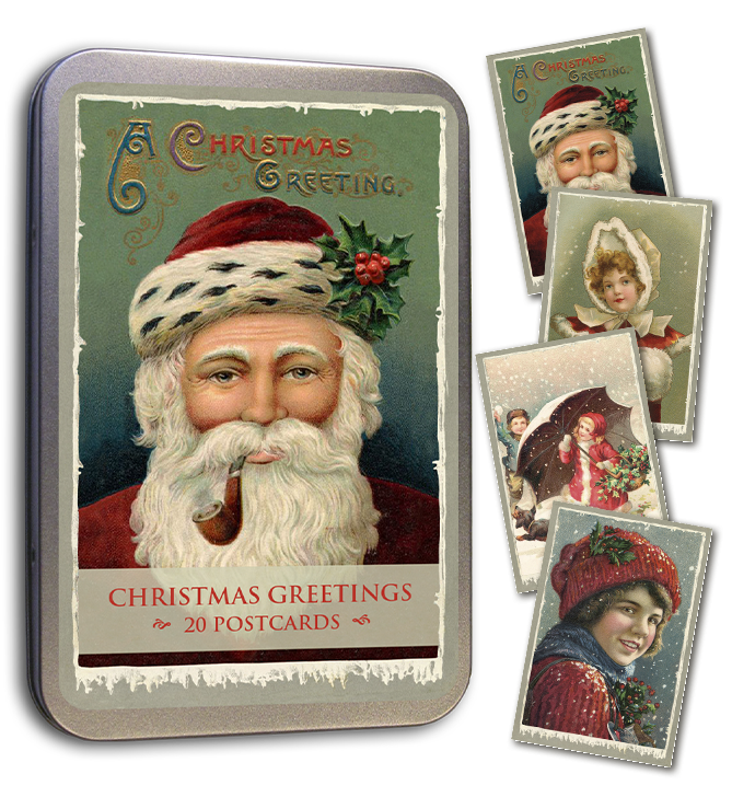 Christmas Greetings Tin of Postcards | Skona Ting