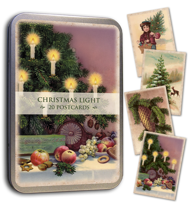 Christmas Light Tin of Postcards | Skona Ting