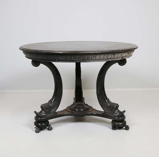 Coffee table, Empire Style, Carved Decoration with Dolphins