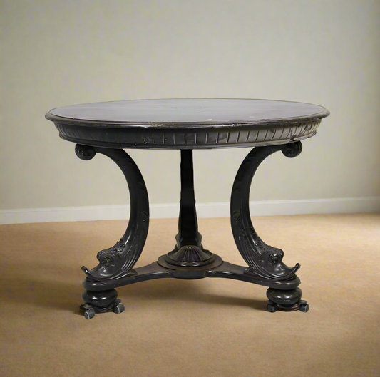 Coffee table, Empire Style, Carved Decoration with Dolphins