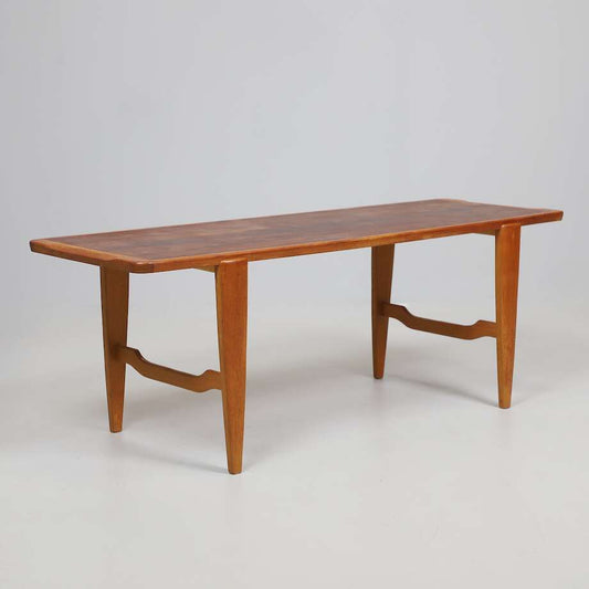 Vintage Scandinavian Coffee Table in Teak & Oak – 146 x 52 cm, Mid-Century Modern