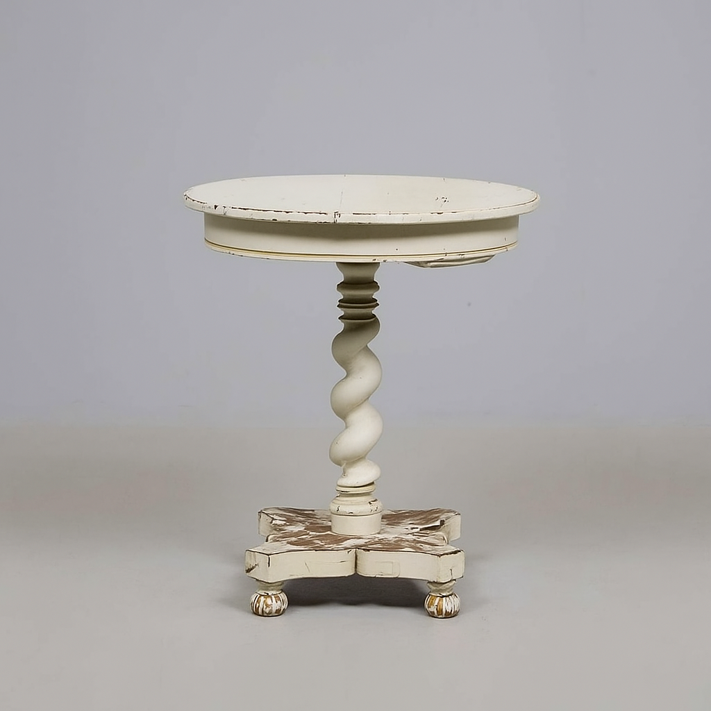 Painted Column Table, 20th Century, D 64 × H 75 cm