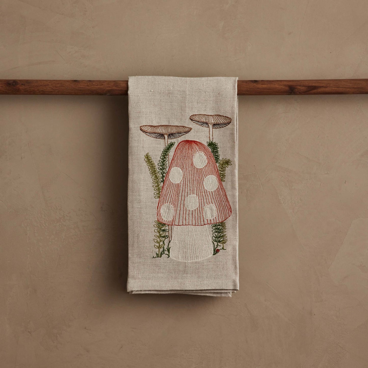 Mushroom Tea Towel by Coral & Tusk, lifestyle view
