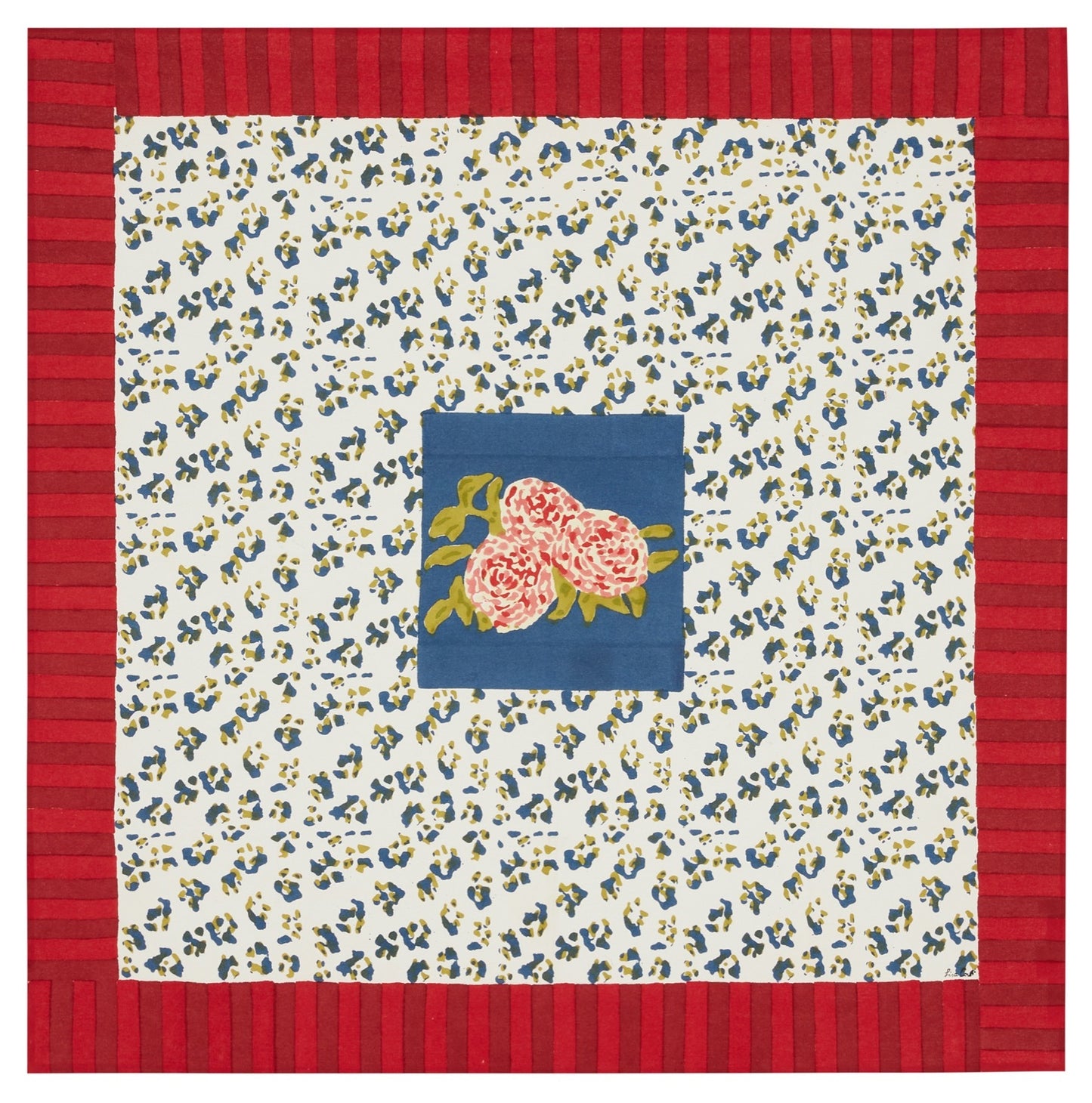 Leopard Stripes Dark Blue Cotton Cloth 110x110 - Lisa Corti