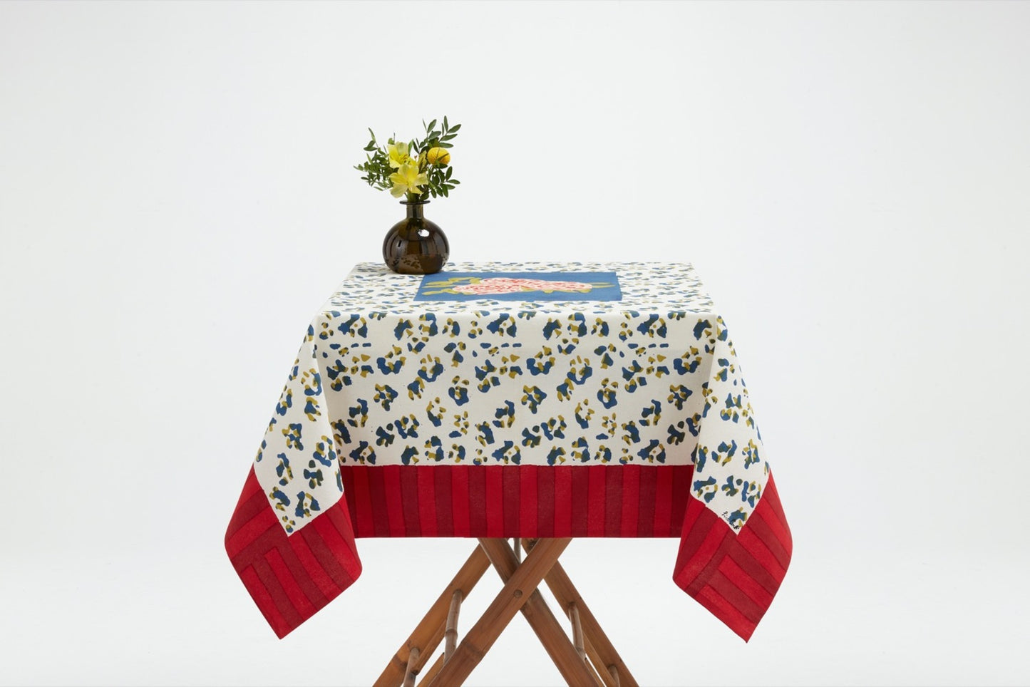 Leopard Stripes Dark Blue Cotton Cloth 110x110 - Lisa Corti
