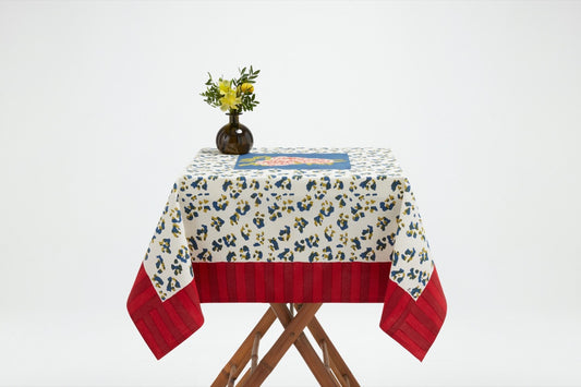 Leopard Stripes Dark Blue Cotton Cloth 110x110 | Lisa Corti