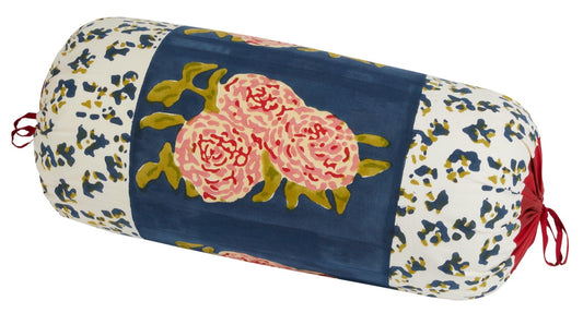 Leopard Stripes Dark Blue - Bolster Cushion Cover | Lisa Corti