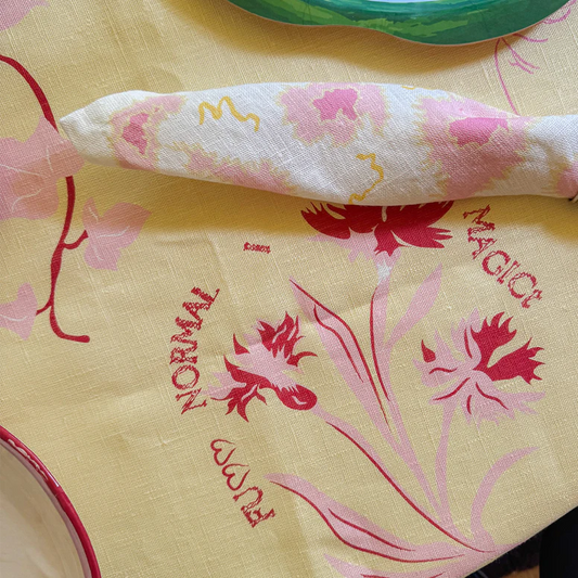 Create Memories Tablecloth (Pink & Yellow) - NojiNoji