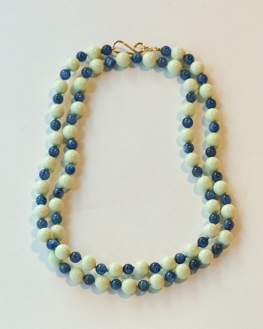 Lemon Chrysoprase & Kyanite Bead Necklace | Mikkel Brøgger