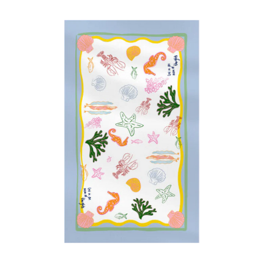 Lost in Thoughts of Ocean Tablecloth (Light Blue & White) - NojiNoji