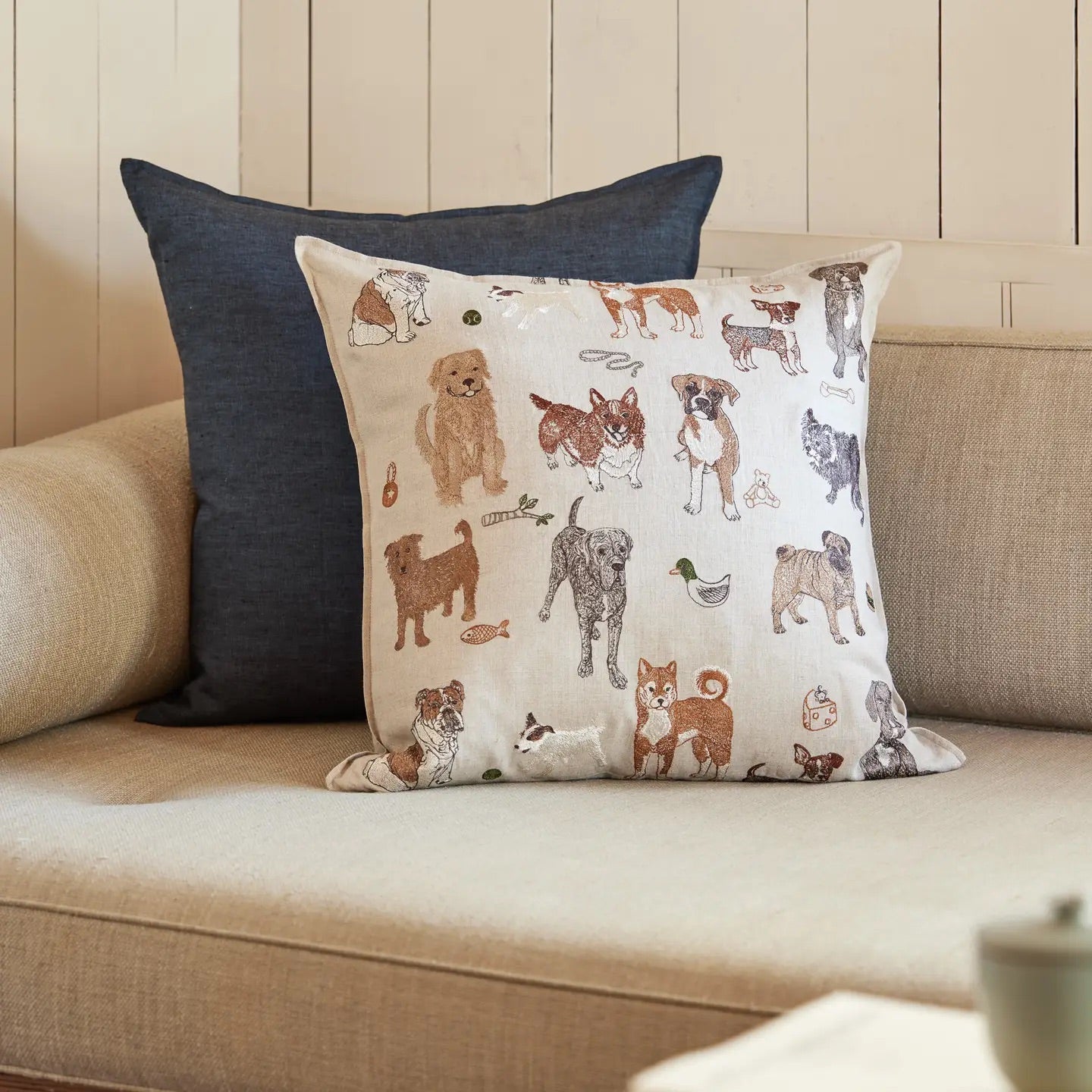Dogs and Toys Pillow | Coral & Tusk