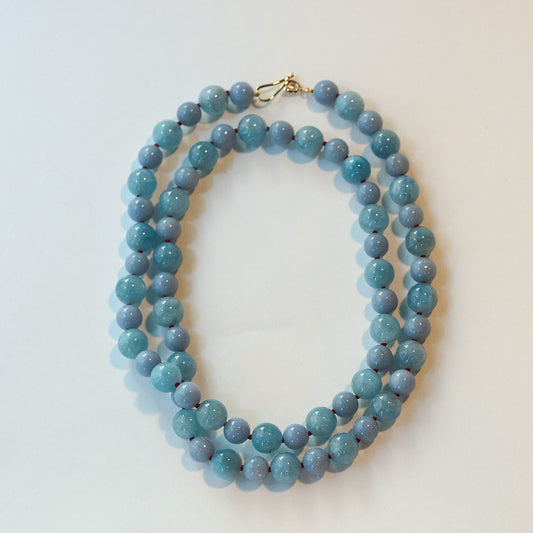 Angelite & Aquamarine Bead Necklace | Mikkel Brøgger