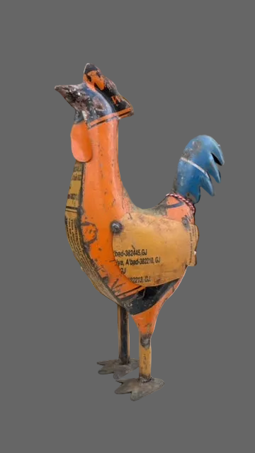 Vintage Metal Rooster - Folk Art