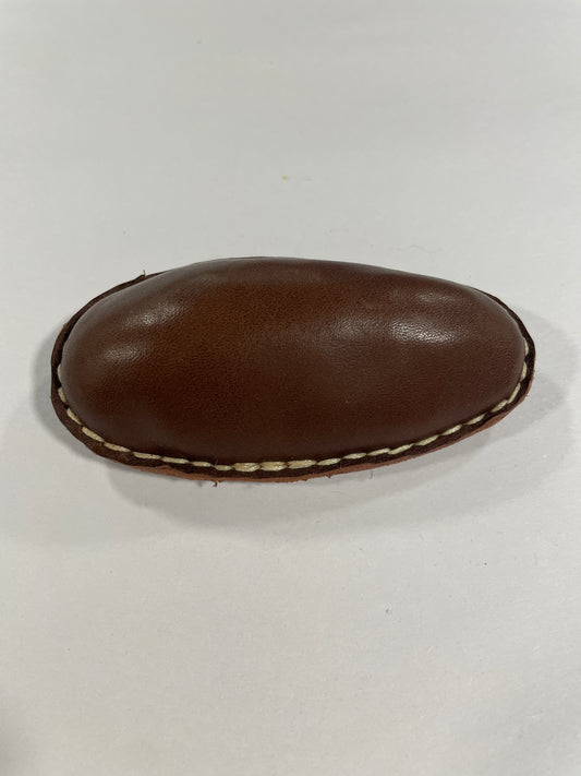 Small Leather Beach Pebble Paperweight #4