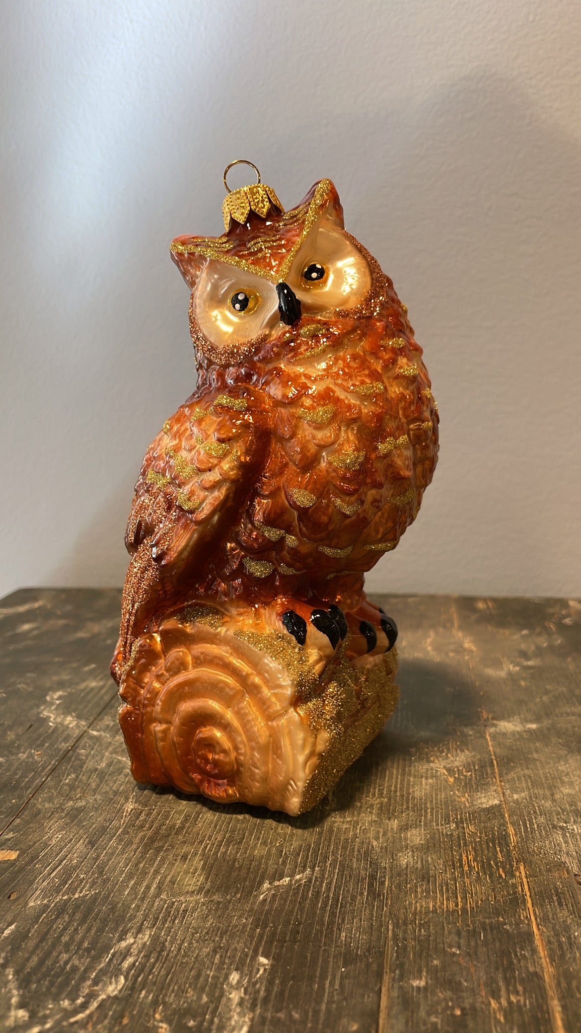 Nostalgic Owl on Log | Nostalgie Christbaumschmuck