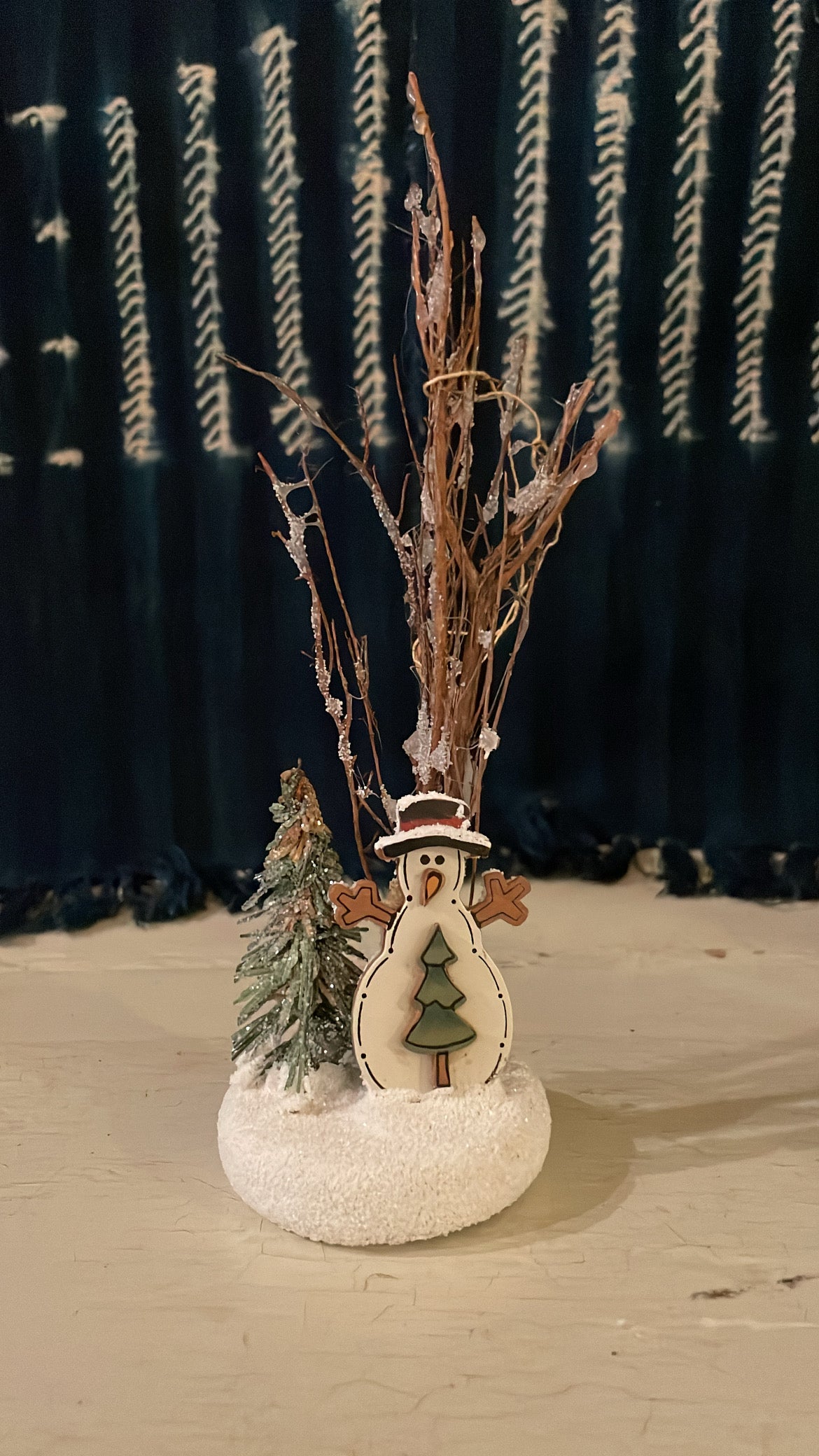 Snowman Forest Brush Christmas Tree