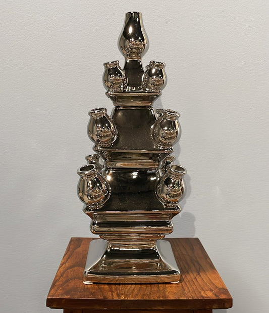 Three Tier Tulip Vase Silver Chrome | Heinen Delfts Blauw