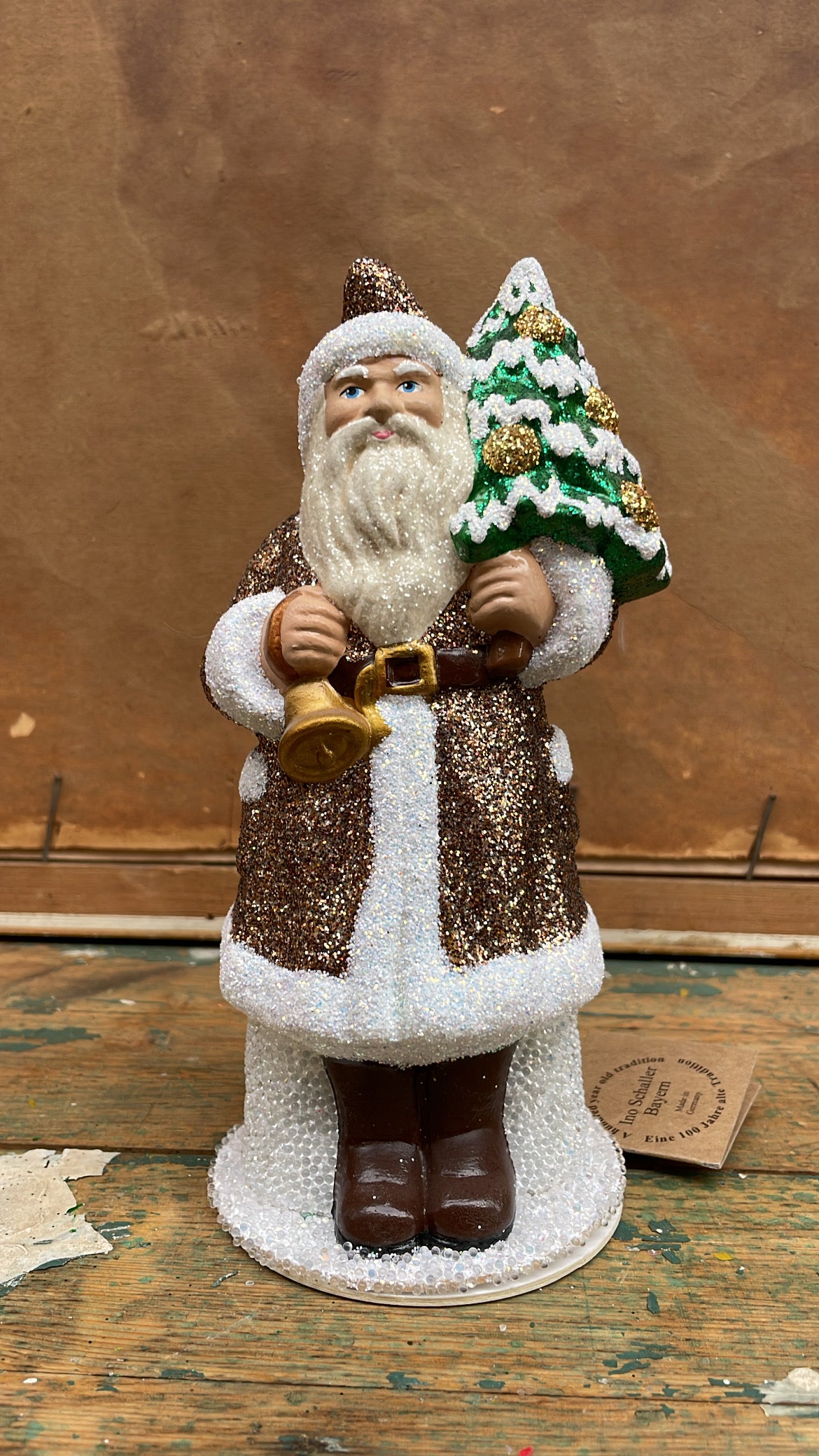 Cinnamon Santa With Bell And Tree | Ino Schaller