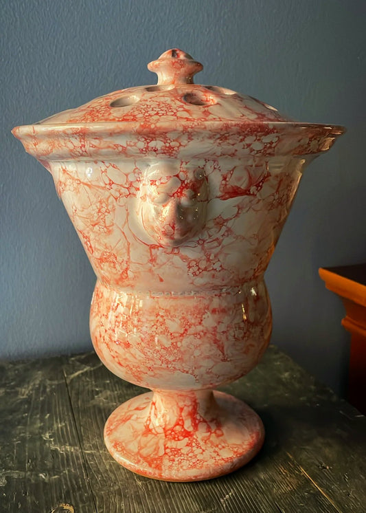 Red Marbleized Lion Tulip Vase – Medium | Handmade Erik Bendtsen Ceramics