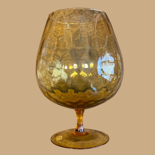 Antique French Glass Vase - Honey Yellow