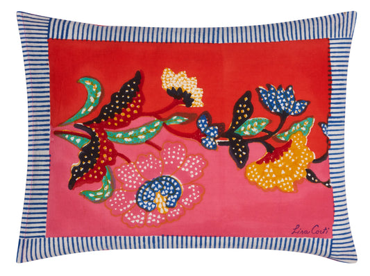 Indonesian Red Rose Cushion | Lisa Corti