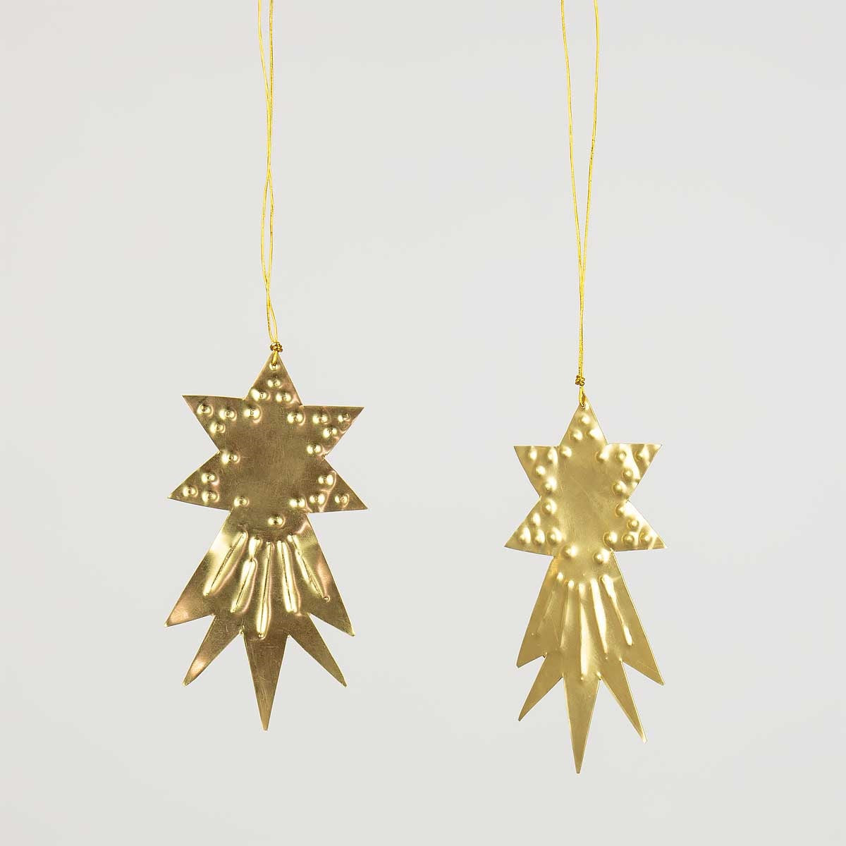 Golden Star Brass Christmas Ornaments, Set of 2 by A World of Craft