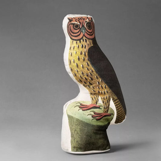 Horned Owl Novelty Plush Pillow - John Derian Company