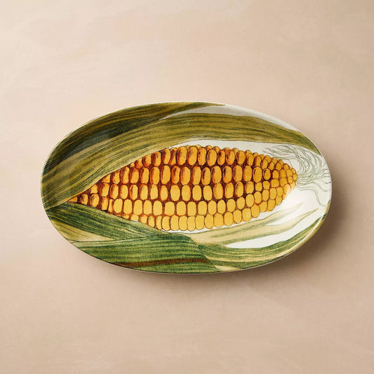 Corn Stoneware Oval Serving Bowl - John Derian Company