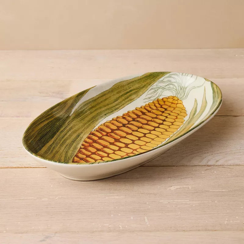 Corn Stoneware Oval Serving Bowl - John Derian Company