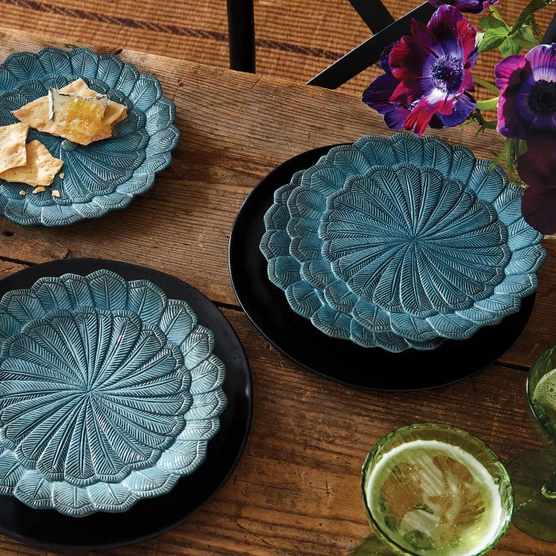 Stoneware Feather Salad Plates: Set of Four - John Derian Company