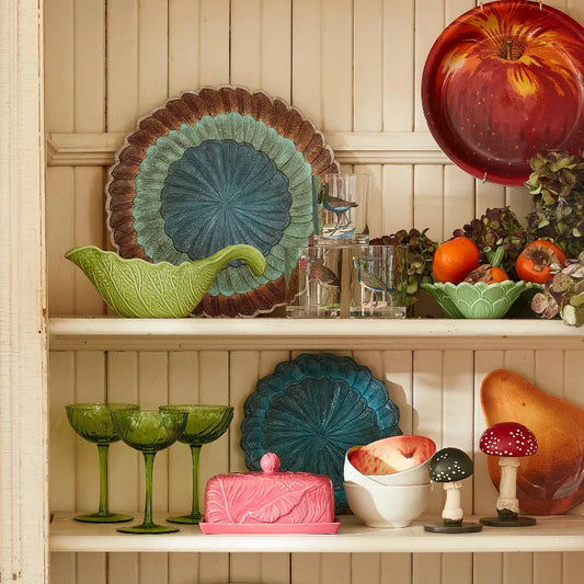 Feathers Stoneware Round Serving Platter - John Derian Company