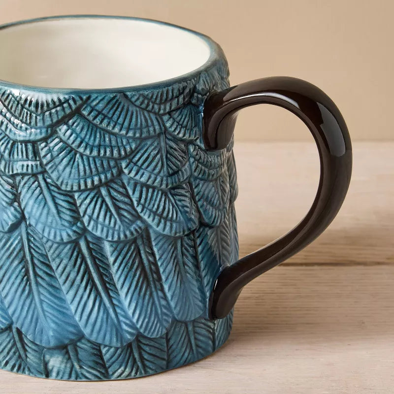 Stoneware Feather Mugs: Set of 4 - John Derian Company